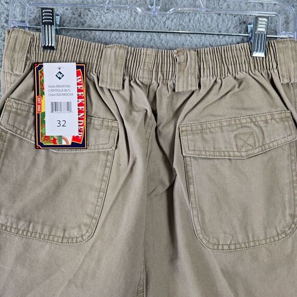 Weekender Cargo Hiking Shorts Mens 32x7 Tan Elastic Waist Outdoor Fishing Boat - Picture 4 of 5